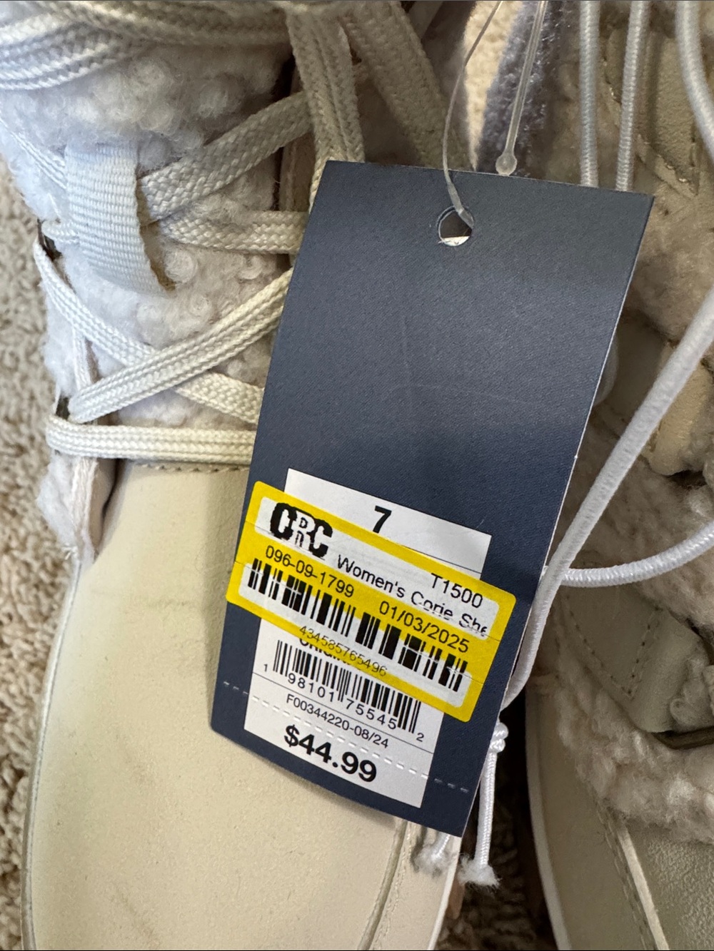 Universal Thread Cream Faux-Shearling Lace-Up Winter Boots - Picture 3 of 3